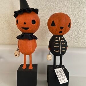 Abbybelle Halloween Figurines - Orange and Black NEW